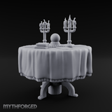Candlelit Fortune Teller's Table Miniature for Dungeons and Dragons, Pathfinder or other TTRPGs