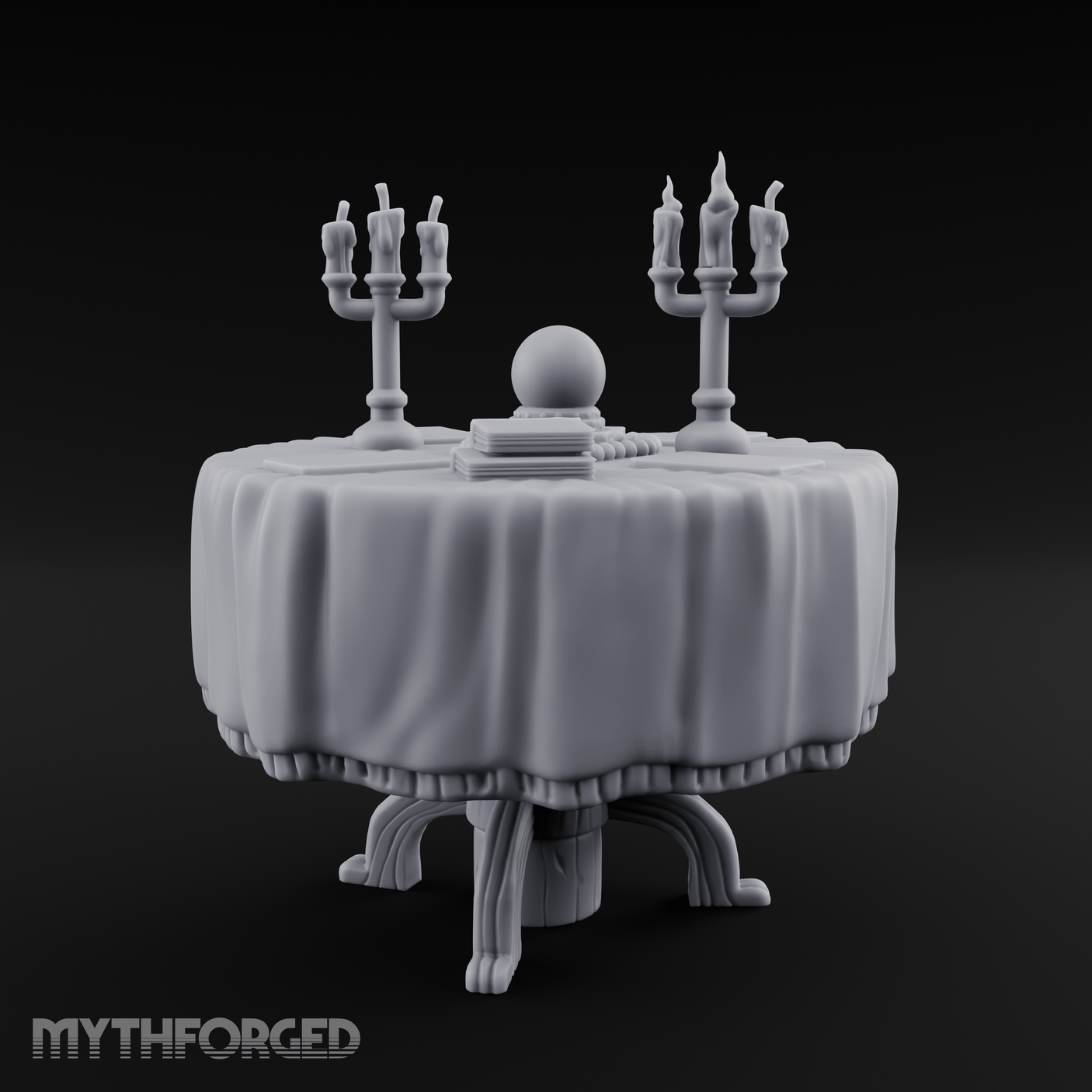 Candlelit Fortune Teller's Table Miniature for Dungeons and Dragons, Pathfinder or other TTRPGs