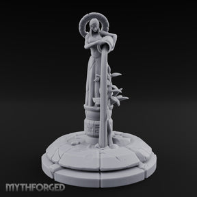 Halo-Crowned Goddess Fountain Miniature for Dungeons and Dragons, Pathfinder or other TTRPGs