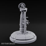Halo-Crowned Goddess Fountain Miniature for Dungeons and Dragons, Pathfinder or other TTRPGs