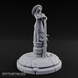 Halo-Crowned Goddess Fountain Miniature for Dungeons and Dragons, Pathfinder or other TTRPGs