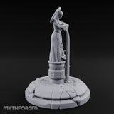 Halo-Crowned Goddess Fountain Miniature for Dungeons and Dragons, Pathfinder or other TTRPGs
