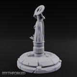 Halo-Crowned Goddess Fountain Miniature for Dungeons and Dragons, Pathfinder or other TTRPGs