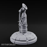Halo-Crowned Goddess Fountain Miniature for Dungeons and Dragons, Pathfinder or other TTRPGs