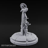 Halo-Crowned Goddess Fountain Miniature for Dungeons and Dragons, Pathfinder or other TTRPGs