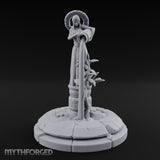 Halo-Crowned Goddess Fountain Miniature for Dungeons and Dragons, Pathfinder or other TTRPGs