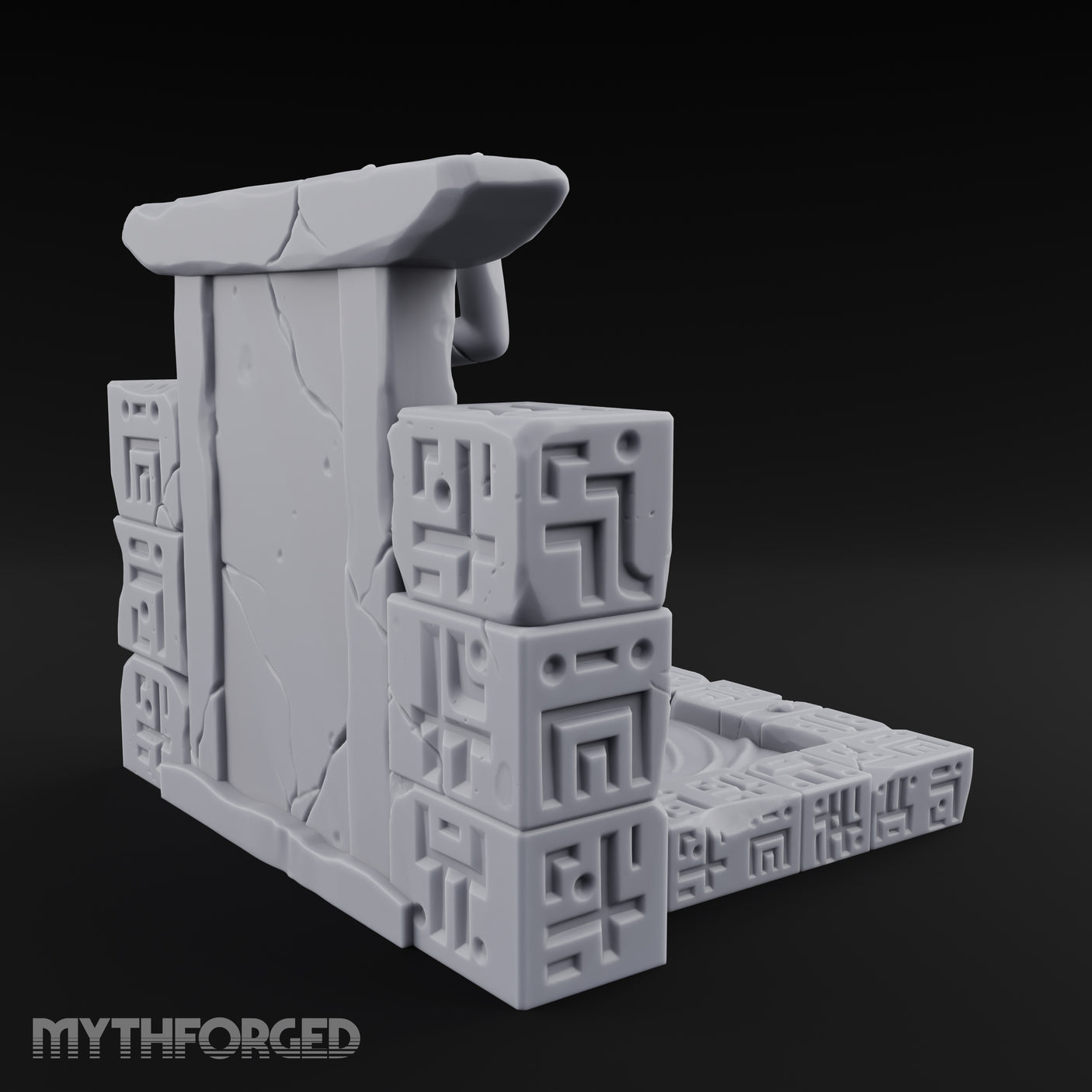 Demon-Mouthed Jungle Temple Fountain Miniature for Dungeons and Dragons, Pathfinder or other TTRPGs