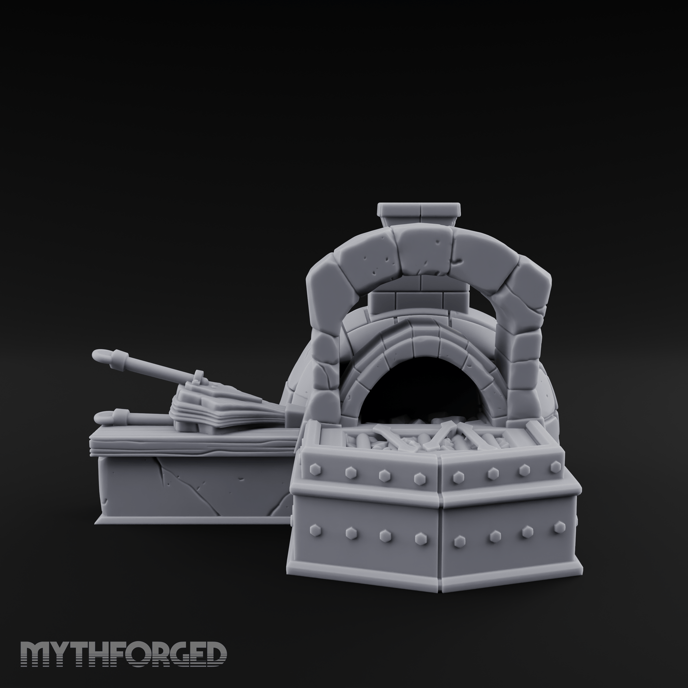 Ember-Glowing Blacksmith Furnace Miniature for Dungeons and Dragons, Pathfinder or other TTRPGs