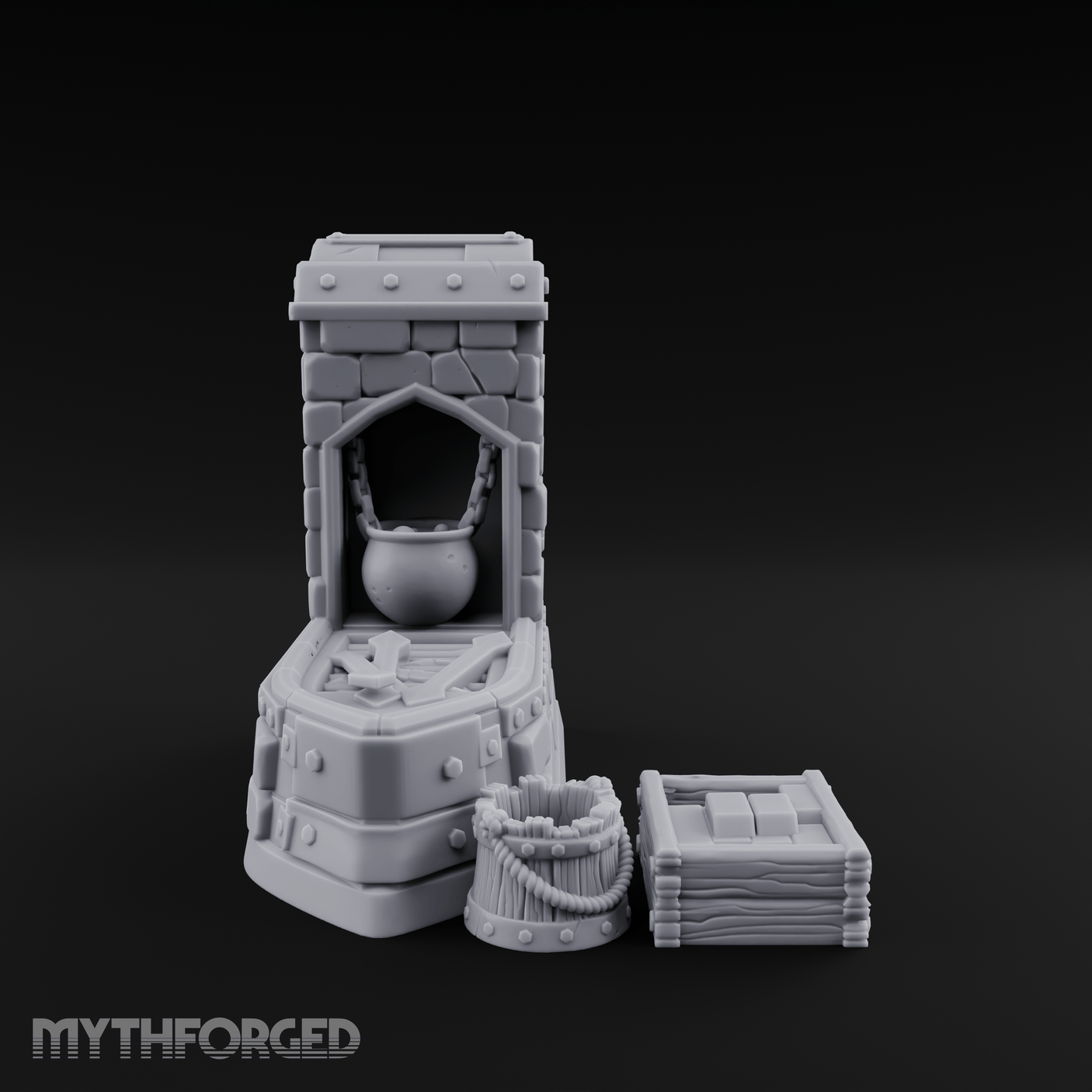 Cauldron-Topped Furnace Miniature for Dungeons and Dragons, Pathfinder or other TTRPGs