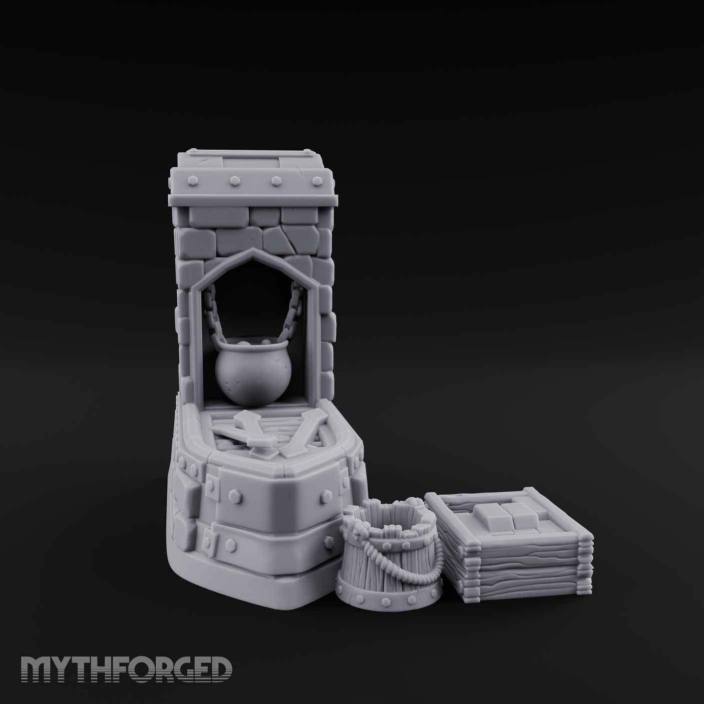 Cauldron-Topped Furnace Miniature for Dungeons and Dragons, Pathfinder or other TTRPGs