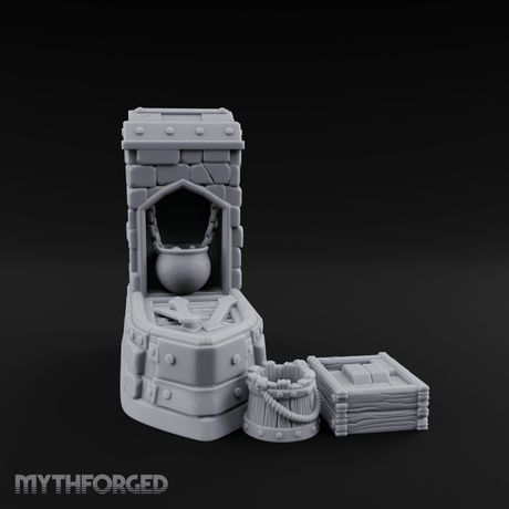 Cauldron-Topped Furnace Miniature for Dungeons and Dragons, Pathfinder or other TTRPGs