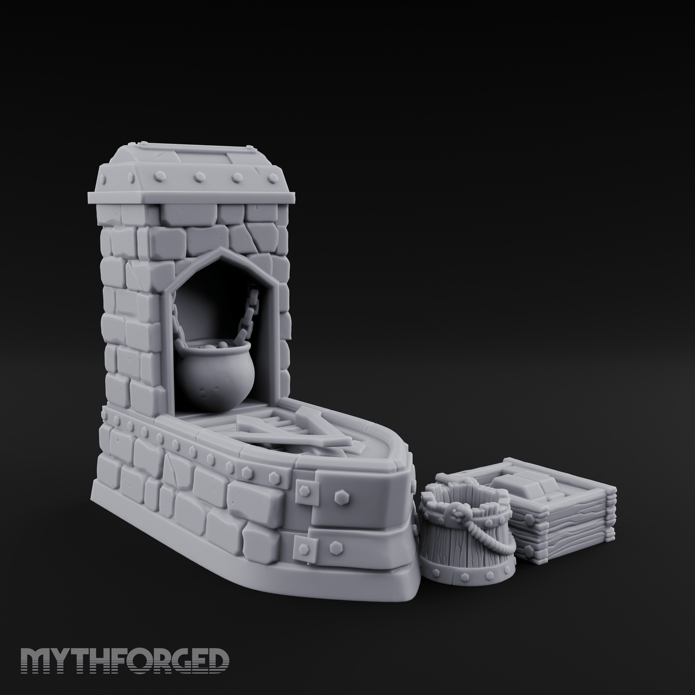Cauldron-Topped Furnace Miniature for Dungeons and Dragons, Pathfinder or other TTRPGs