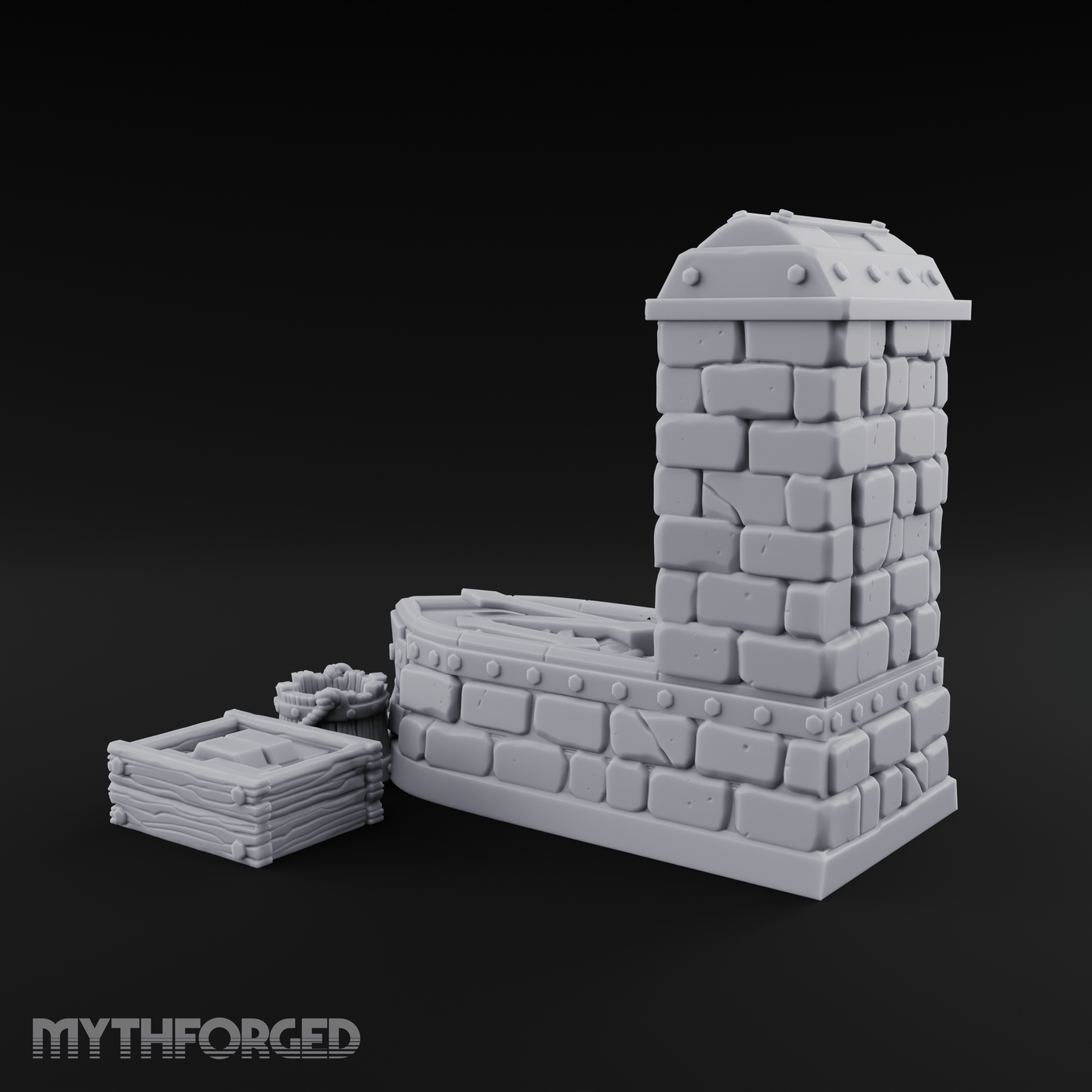 Cauldron-Topped Furnace Miniature for Dungeons and Dragons, Pathfinder or other TTRPGs