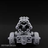 Rooster Crested Multi-Barrel Volley Gun Cannon Miniature for Dungeons and Dragons, Pathfinder or other TTRPGs