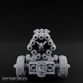 Rooster Crested Multi-Barrel Volley Gun Cannon Miniature for Dungeons and Dragons, Pathfinder or other TTRPGs