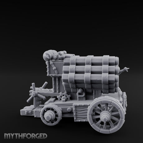 Rooster Crested Multi-Barrel Volley Gun Cannon Miniature for Dungeons and Dragons, Pathfinder or other TTRPGs