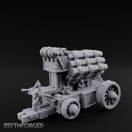 Rooster Crested Multi-Barrel Volley Gun Cannon Miniature for Dungeons and Dragons, Pathfinder or other TTRPGs