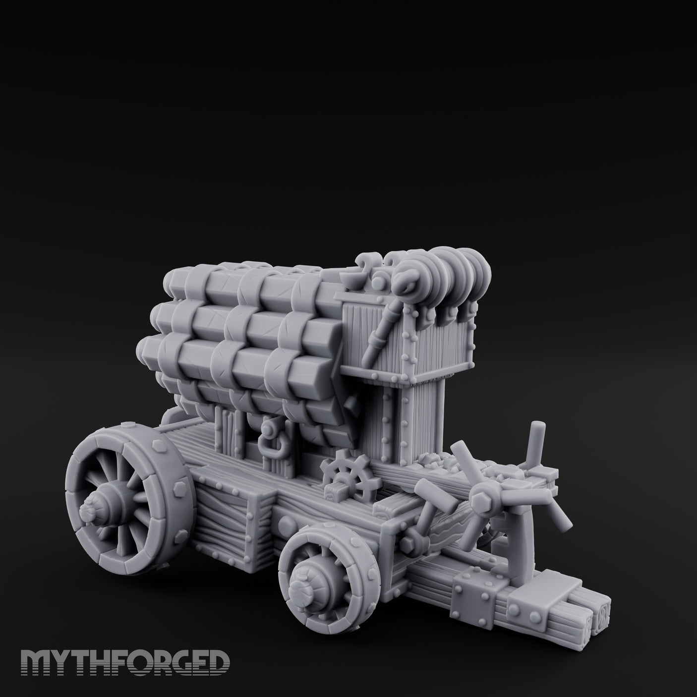 Rooster Crested Multi-Barrel Volley Gun Cannon Miniature for Dungeons and Dragons, Pathfinder or other TTRPGs