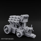 Rooster Crested Multi-Barrel Volley Gun Cannon Miniature for Dungeons and Dragons, Pathfinder or other TTRPGs