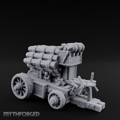 Rooster Crested Multi-Barrel Volley Gun Cannon Miniature for Dungeons and Dragons, Pathfinder or other TTRPGs