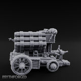 Rooster Crested Multi-Barrel Volley Gun Cannon Miniature for Dungeons and Dragons, Pathfinder or other TTRPGs