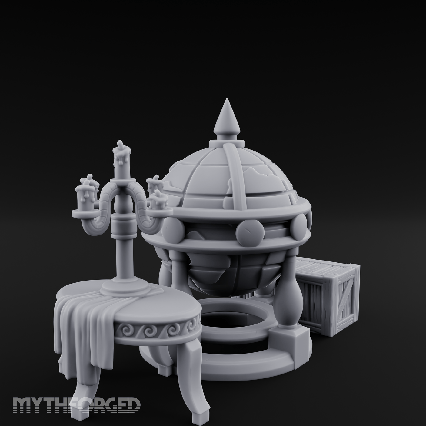 Spire-Topped Globe Miniature for Dungeons and Dragons, Pathfinder or other TTRPGs