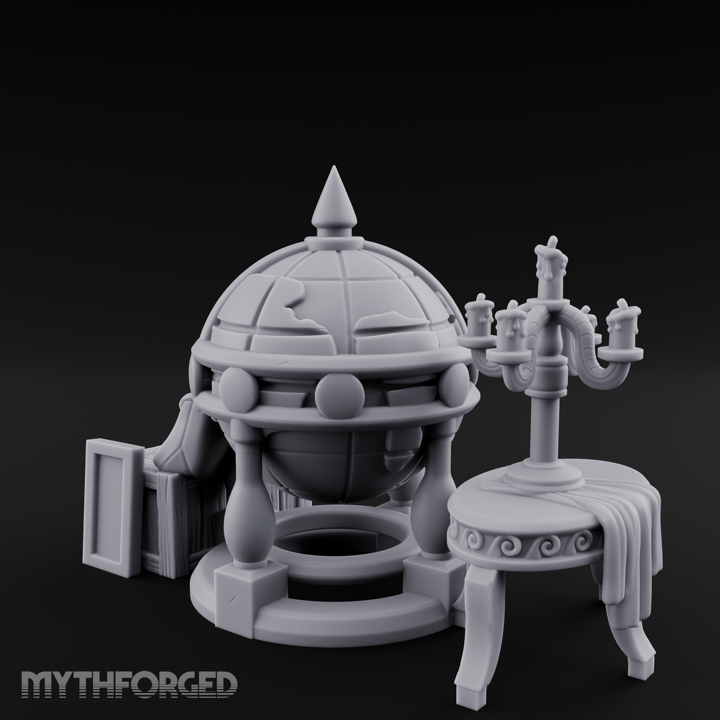 Spire-Topped Globe Miniature for Dungeons and Dragons, Pathfinder or other TTRPGs