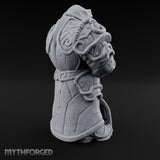 Rune-Etched Warhammer-Wielding Dwarf King Monument Miniature for Dungeons and Dragons, Pathfinder or other TTRPGs