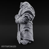 Rune-Etched Warhammer-Wielding Dwarf King Monument Miniature for Dungeons and Dragons, Pathfinder or other TTRPGs