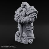 Rune-Etched Warhammer-Wielding Dwarf King Monument Miniature for Dungeons and Dragons, Pathfinder or other TTRPGs