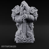 Sword-Planted Knotwork-Carved Dwarf Ancestor Monolith Miniature for Dungeons and Dragons, Pathfinder or other TTRPGs