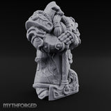 Sword-Planted Knotwork-Carved Dwarf Ancestor Monolith Miniature for Dungeons and Dragons, Pathfinder or other TTRPGs