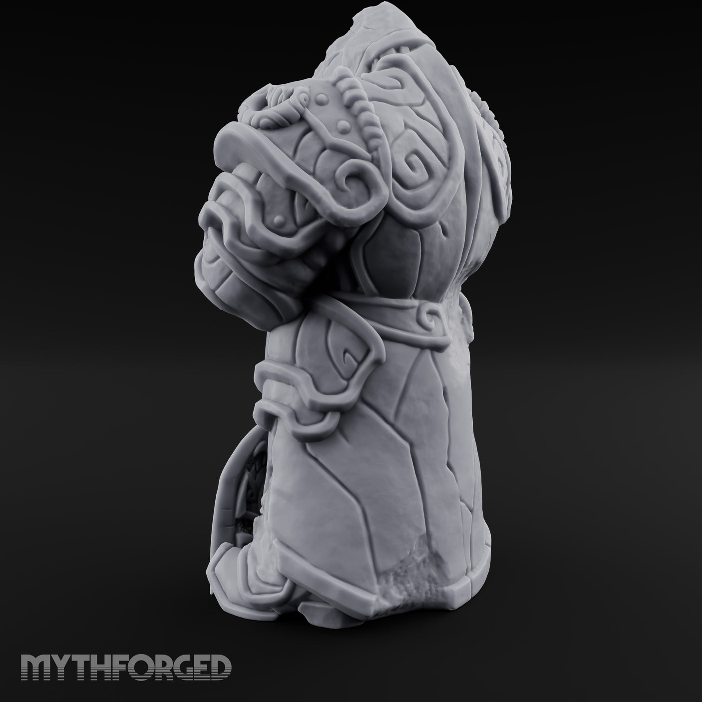 Sword-Planted Knotwork-Carved Dwarf Ancestor Monolith Miniature for Dungeons and Dragons, Pathfinder or other TTRPGs