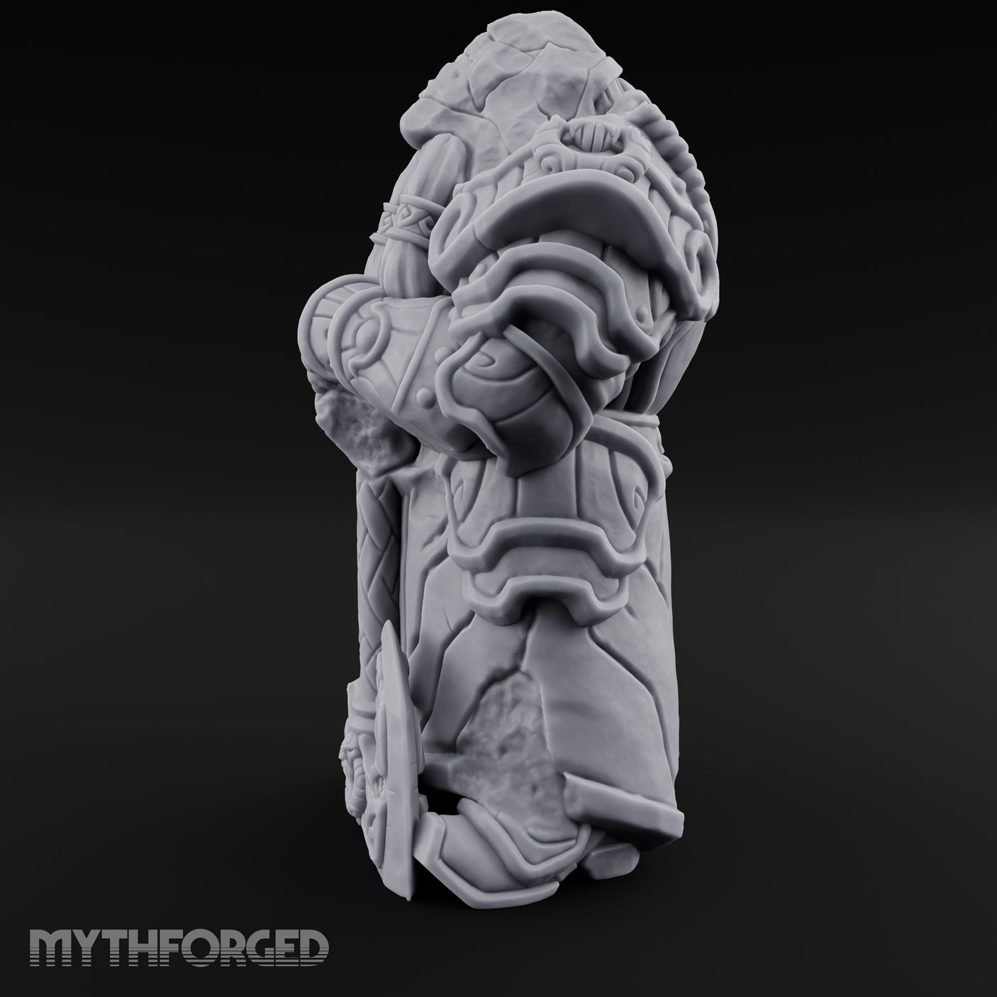 Sword-Planted Knotwork-Carved Dwarf Ancestor Monolith Miniature for Dungeons and Dragons, Pathfinder or other TTRPGs