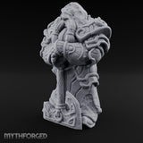 Sword-Planted Knotwork-Carved Dwarf Ancestor Monolith Miniature for Dungeons and Dragons, Pathfinder or other TTRPGs