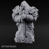 Sword-Planted Knotwork-Carved Dwarf Ancestor Monolith Miniature for Dungeons and Dragons, Pathfinder or other TTRPGs