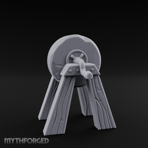 Stone-Wheeled Grinding Mill Wheel Miniature for Dungeons and Dragons, Pathfinder or other TTRPGs
