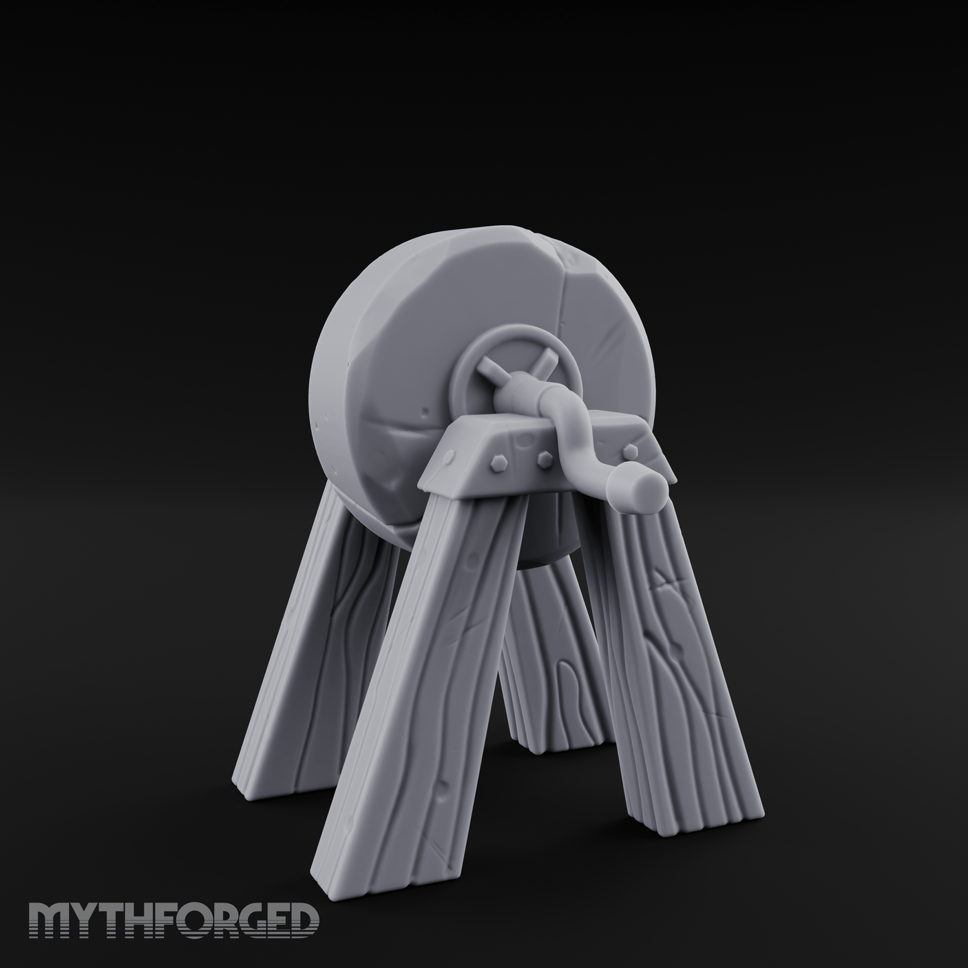 Stone-Wheeled Grinding Mill Wheel Miniature for Dungeons and Dragons, Pathfinder or other TTRPGs