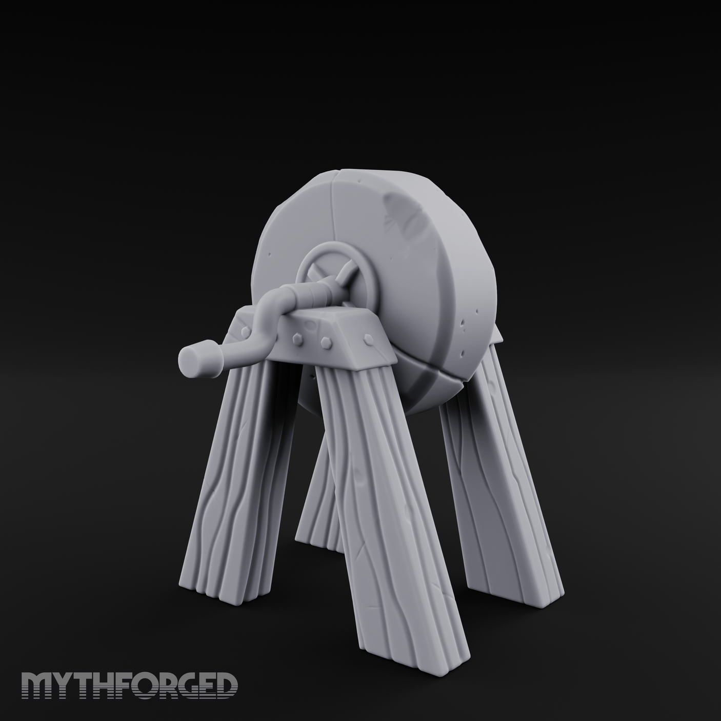 Stone-Wheeled Grinding Mill Wheel Miniature for Dungeons and Dragons, Pathfinder or other TTRPGs
