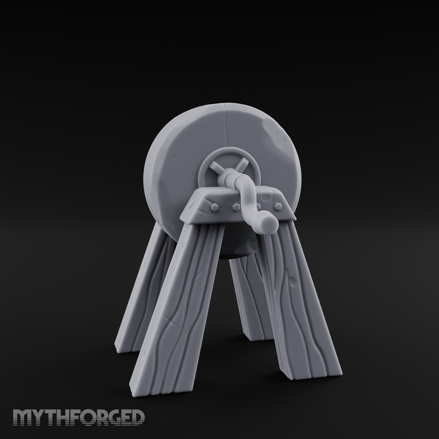 Stone-Wheeled Grinding Mill Wheel Miniature for Dungeons and Dragons, Pathfinder or other TTRPGs