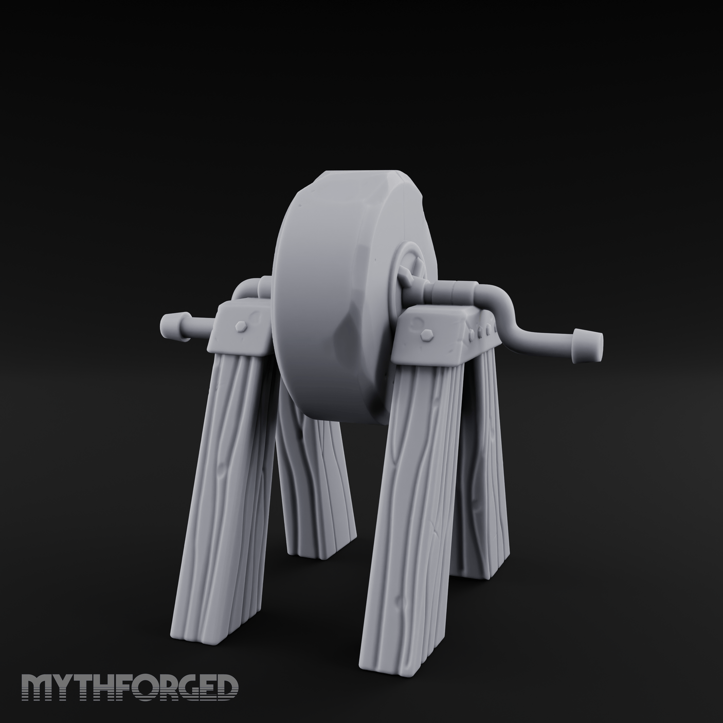 Stone-Wheeled Grinding Mill Wheel Miniature for Dungeons and Dragons, Pathfinder or other TTRPGs