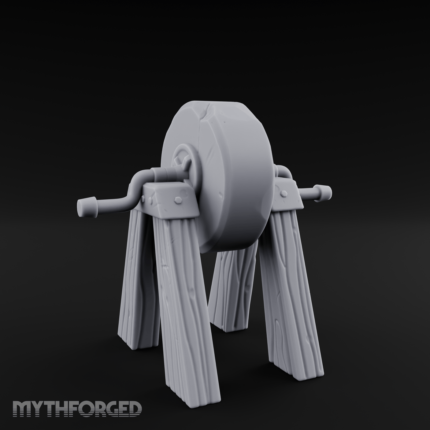Stone-Wheeled Grinding Mill Wheel Miniature for Dungeons and Dragons, Pathfinder or other TTRPGs