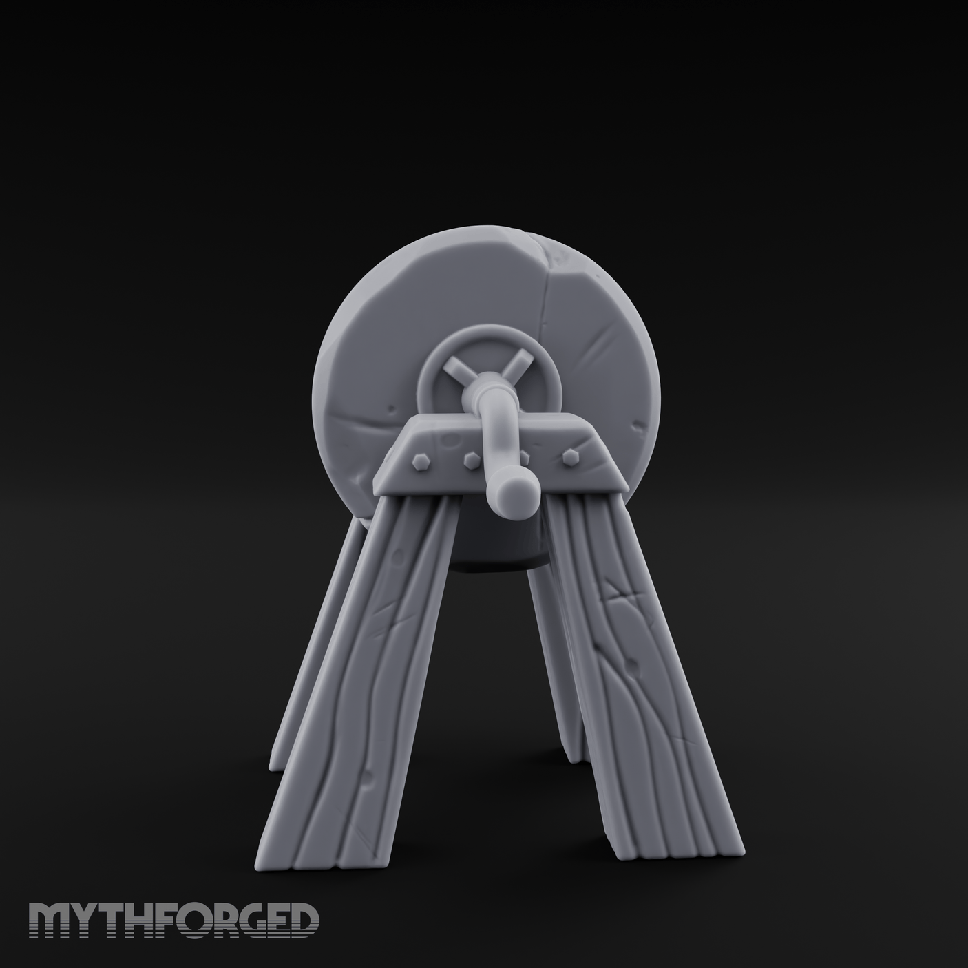 Stone-Wheeled Grinding Mill Wheel Miniature for Dungeons and Dragons, Pathfinder or other TTRPGs