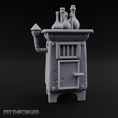 Potion-Laden Alchemist's Furnace Miniature for Dungeons and Dragons, Pathfinder or other TTRPGs