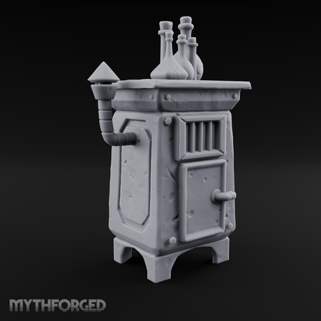 Potion-Laden Alchemist's Furnace Miniature for Dungeons and Dragons, Pathfinder or other TTRPGs