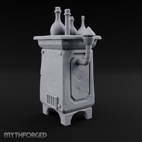 Potion-Laden Alchemist's Furnace Miniature for Dungeons and Dragons, Pathfinder or other TTRPGs