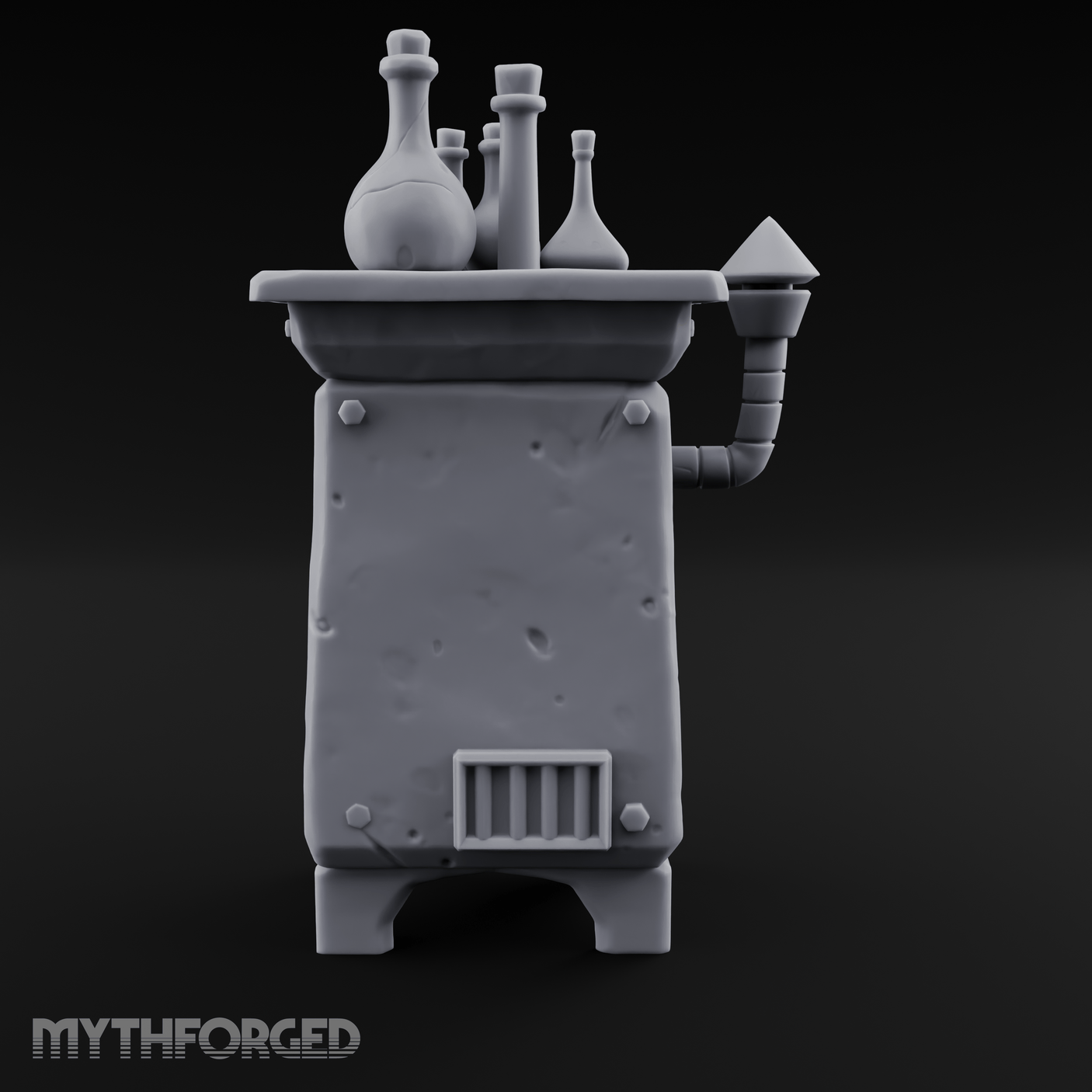 Potion-Laden Alchemist's Furnace Miniature for Dungeons and Dragons, Pathfinder or other TTRPGs