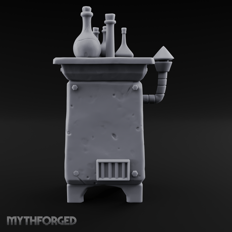 Potion-Laden Alchemist's Furnace Miniature for Dungeons and Dragons, Pathfinder or other TTRPGs
