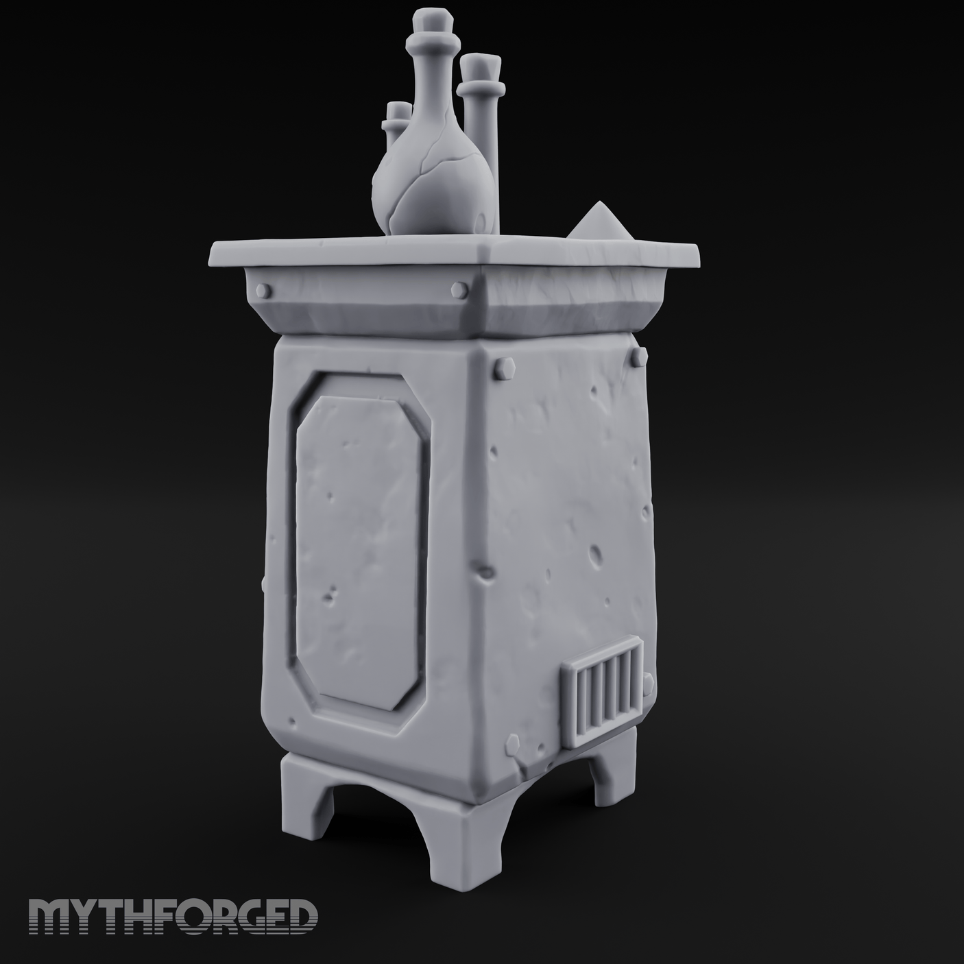 Potion-Laden Alchemist's Furnace Miniature for Dungeons and Dragons, Pathfinder or other TTRPGs