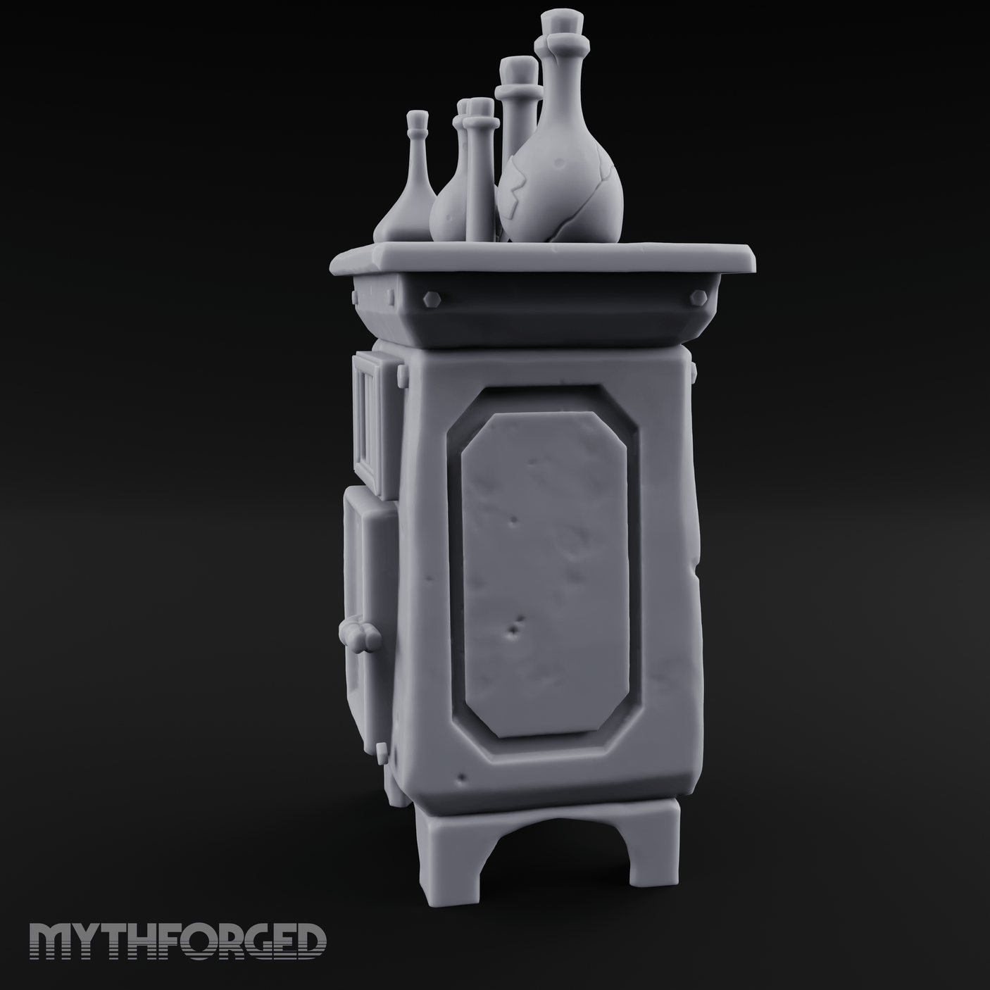 Potion-Laden Alchemist's Furnace Miniature for Dungeons and Dragons, Pathfinder or other TTRPGs